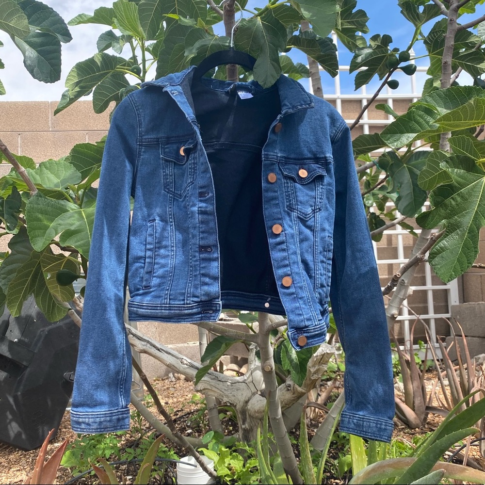 Denim Jean Fitted Jacket Dark Wash Divided H&M
